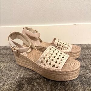 Tory Burch women’s sandals size 11 espardille woven NEW tan